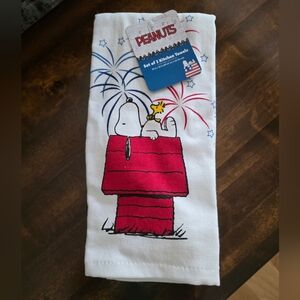 Peanuts Snoopy Fireworks Kitchen Towel-NWT